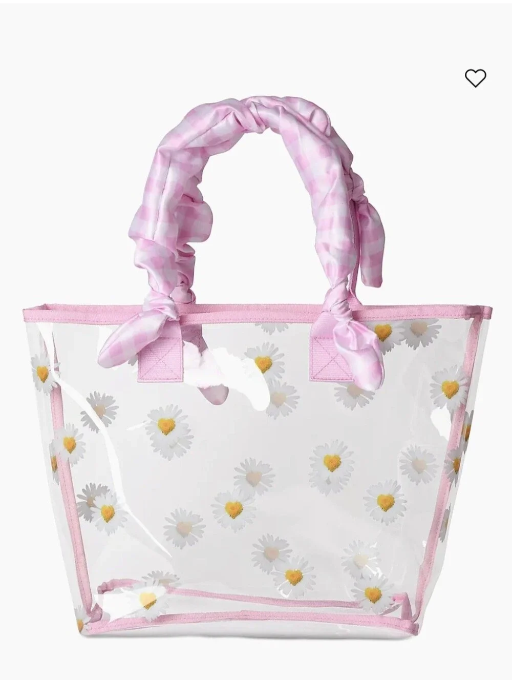 Iscream Daisy Love Clear Tote & Gingham Pink Pouch BNWT SO RETIRED